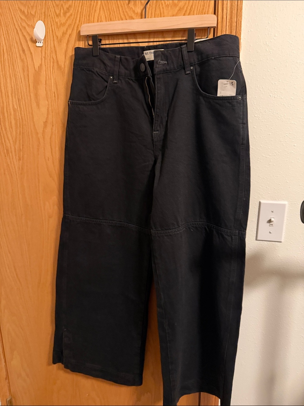 We The Free Black Wide-Leg High-Rise Jeans